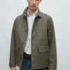 Massimo Dutti MALTINTO FINISH - Summer Jacket - Light Green