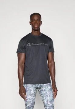 Champion TRAINING TEE COMBAT - Print T-shirt - Black