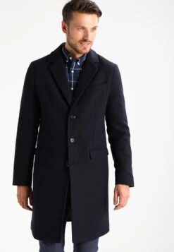 Pier One Classic Coat - Navy -Zalando UK-Outlet 8286b775f0824341b277bb204a66739a