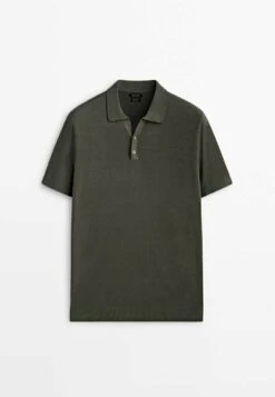 Massimo Dutti With V-Neck And Buttons - Polo Shirt - Khaki -Zalando UK-Outlet 832e7f3fe6e24bf68cf2ec20fae8e18a