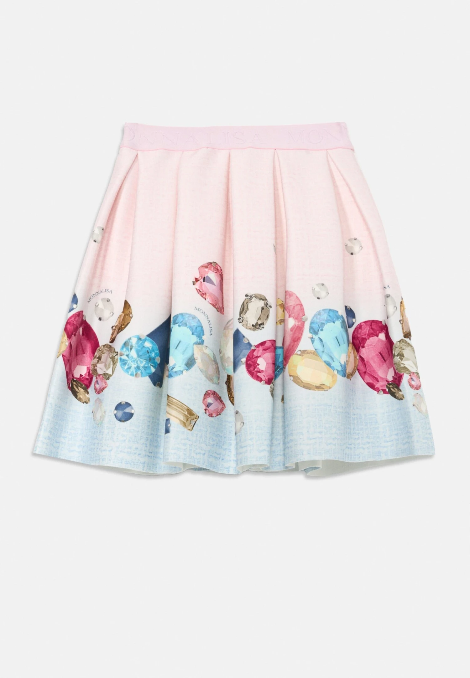 Monnalisa GONNA GEMME - Pleated Skirt - Rosa/celeste 1 Monnalisa GONNA GEMME - Pleated Skirt - Rosa/celeste