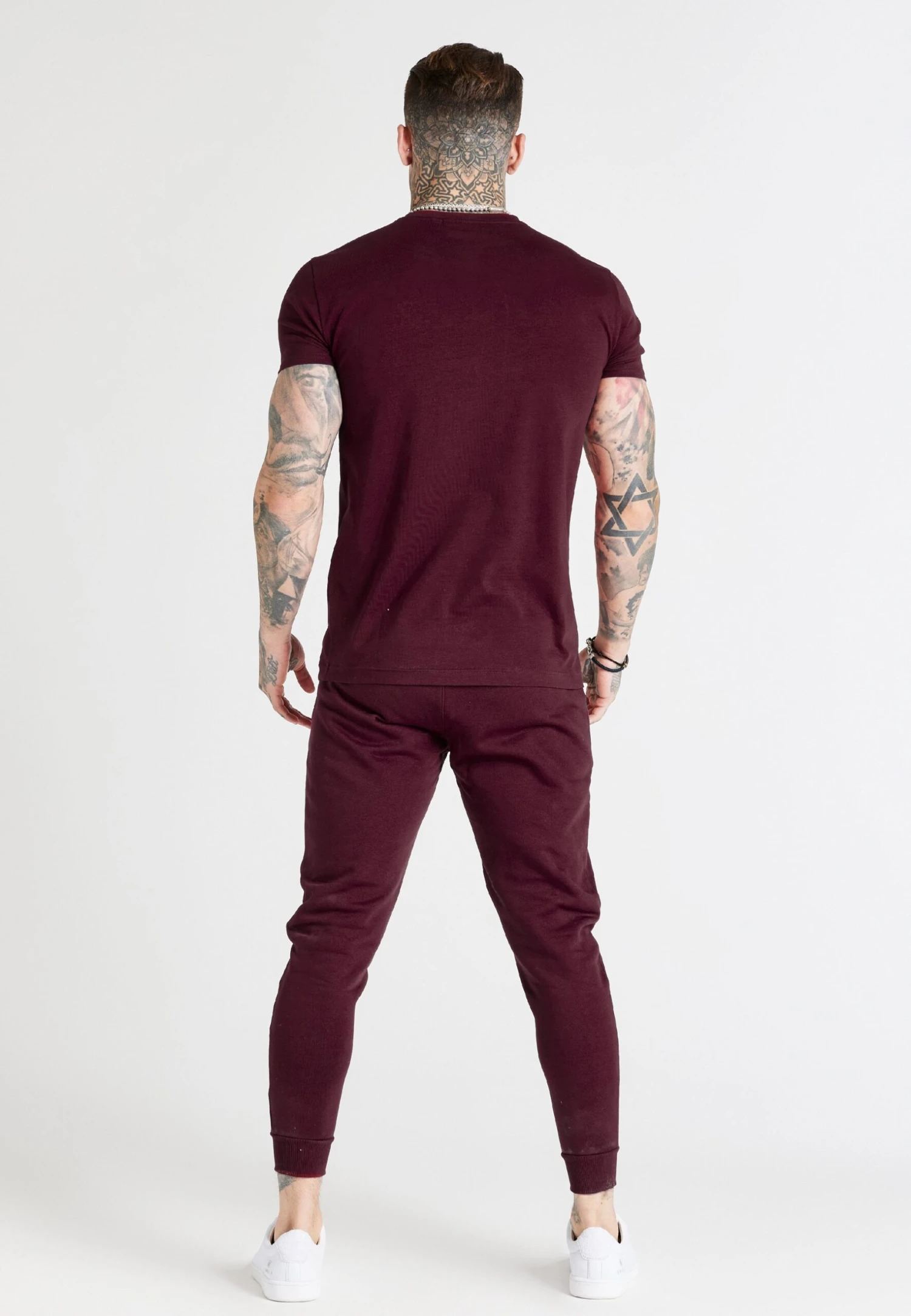 SikSilk Core Cuffed Jogger - Tracksuit Bottoms - Burgundy 3 SikSilk Core Cuffed Jogger - Tracksuit Bottoms - Burgundy - Image 3