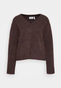 WEEKDAY Ellen V Neck- Jumper - Brown Dark -Zalando UK-Outlet 86106927a27a43e394771ec793ee13b5