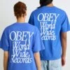 Obey Clothing WORLDWIDE RECORDS UNISEX - Print T-shirt - Electric Indigo