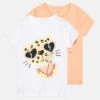 NAME IT Nmfvix 2 Pack - Print T-Shirt - Bright White/Peach Nectar