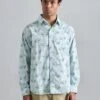 Billionaire Boys Club GLOW IN THE DARK DIAMONDS & DOLLARS STRIPED - Shirt - White/blue