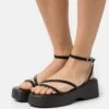 Mae Strappy Flatform- Platform Sandals - Black