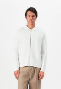 Selected Homme SLHMIKE LIGHT FULL ZIP - Cardigan - Egret
