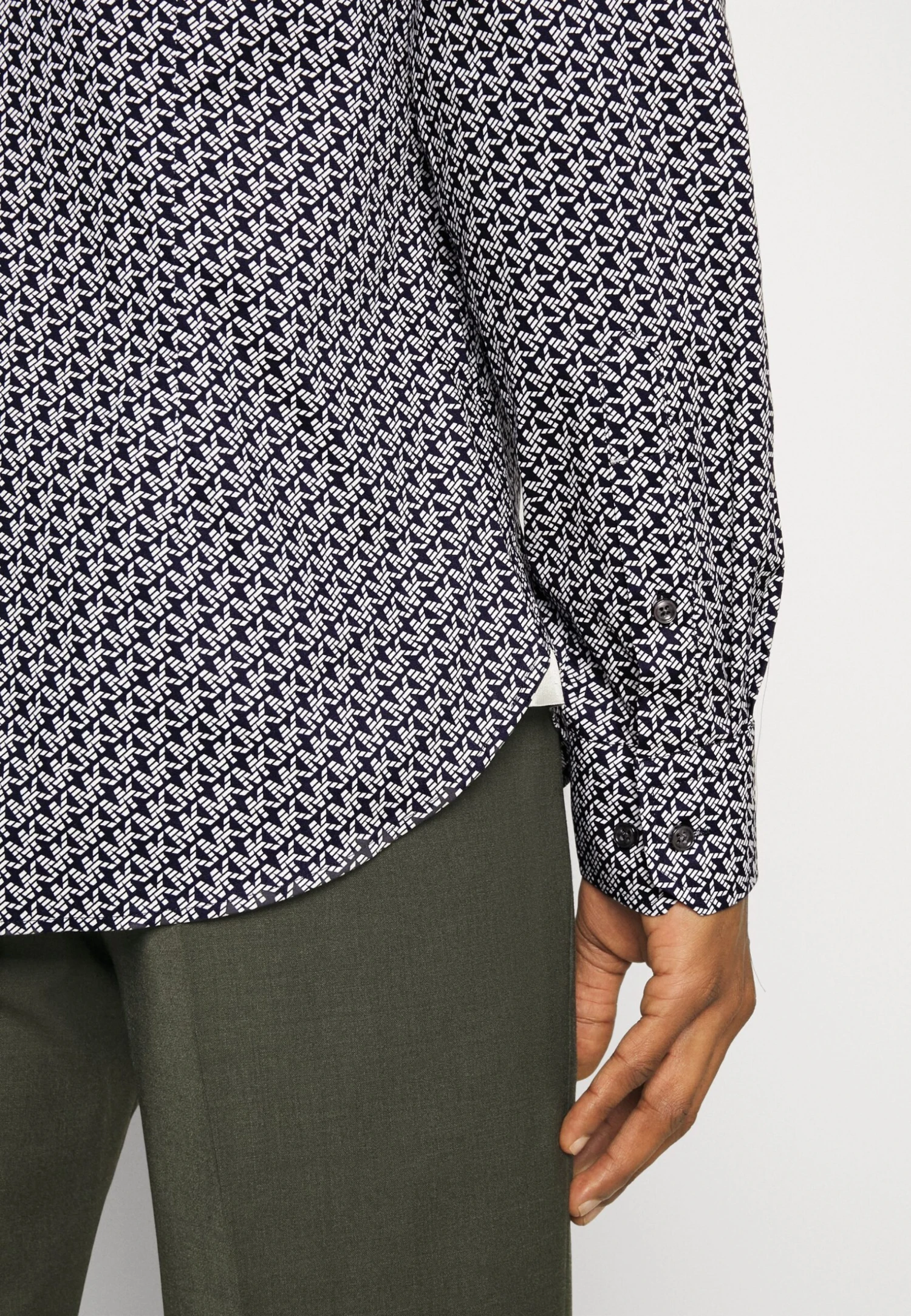Michael Kors Diagonal Print Slim Shirt - Shirt - Blue 5 Michael Kors Diagonal Print Slim Shirt - Shirt - Blue - Image 5
