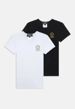 Versace TOPEKA STRETCH NEW LOGO UNISEX 2 PACK - Print T-shirt - Bianco/nero