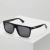 Gucci Web Gg Rectangular Flat-Top Acetate Sunglasses - Sunglasses - Black/Grey