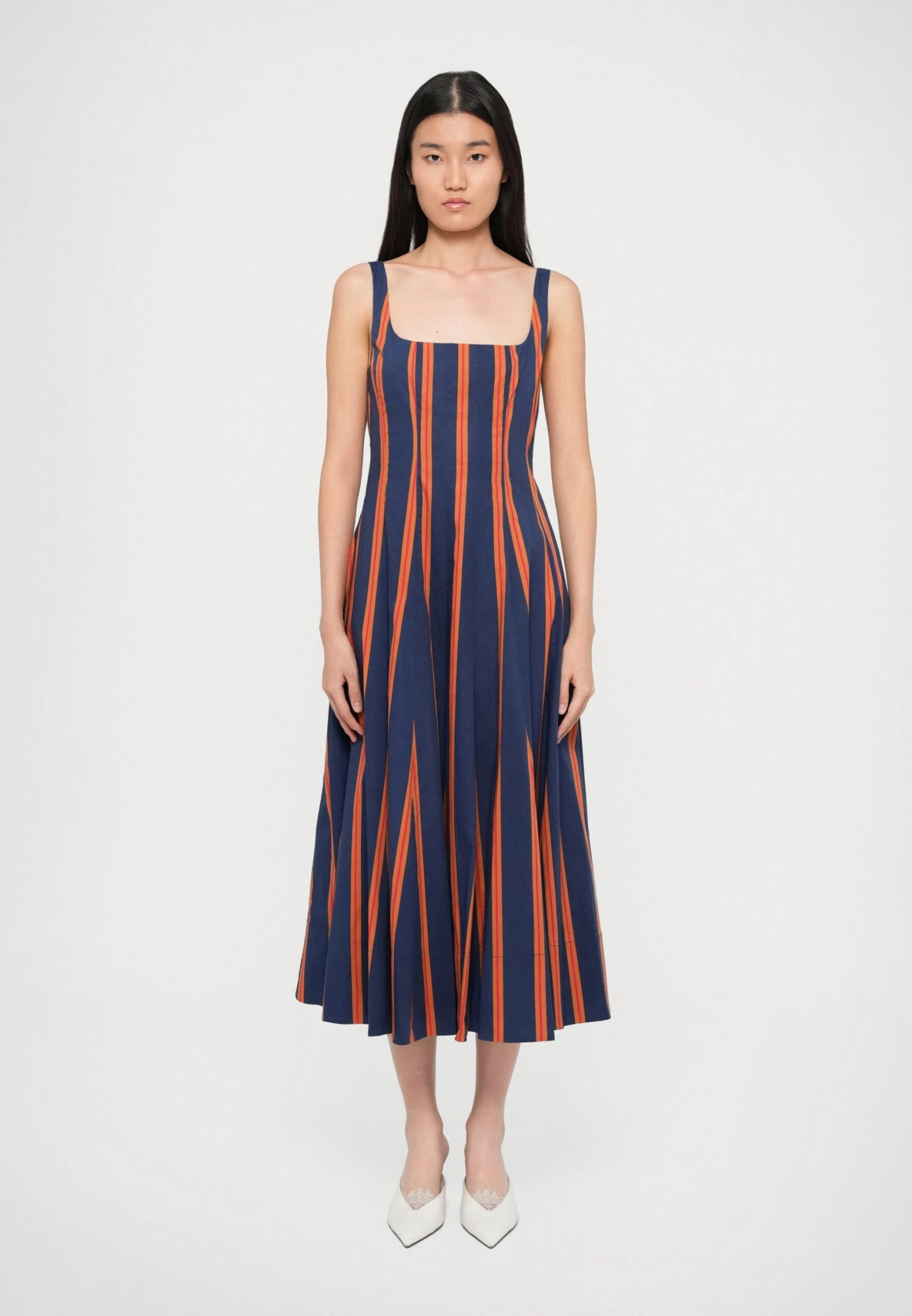 Staud WELLS DRESS - Day Dress - Red/dark Blue 1 Staud WELLS DRESS - Day Dress - Red/dark Blue