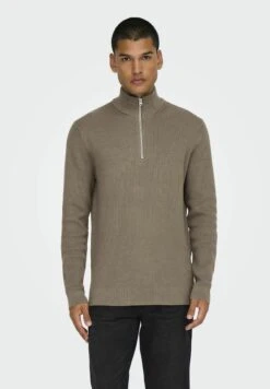 Only & Sons ONSPHIL HALF ZIP - Jumper - Desert Taupe