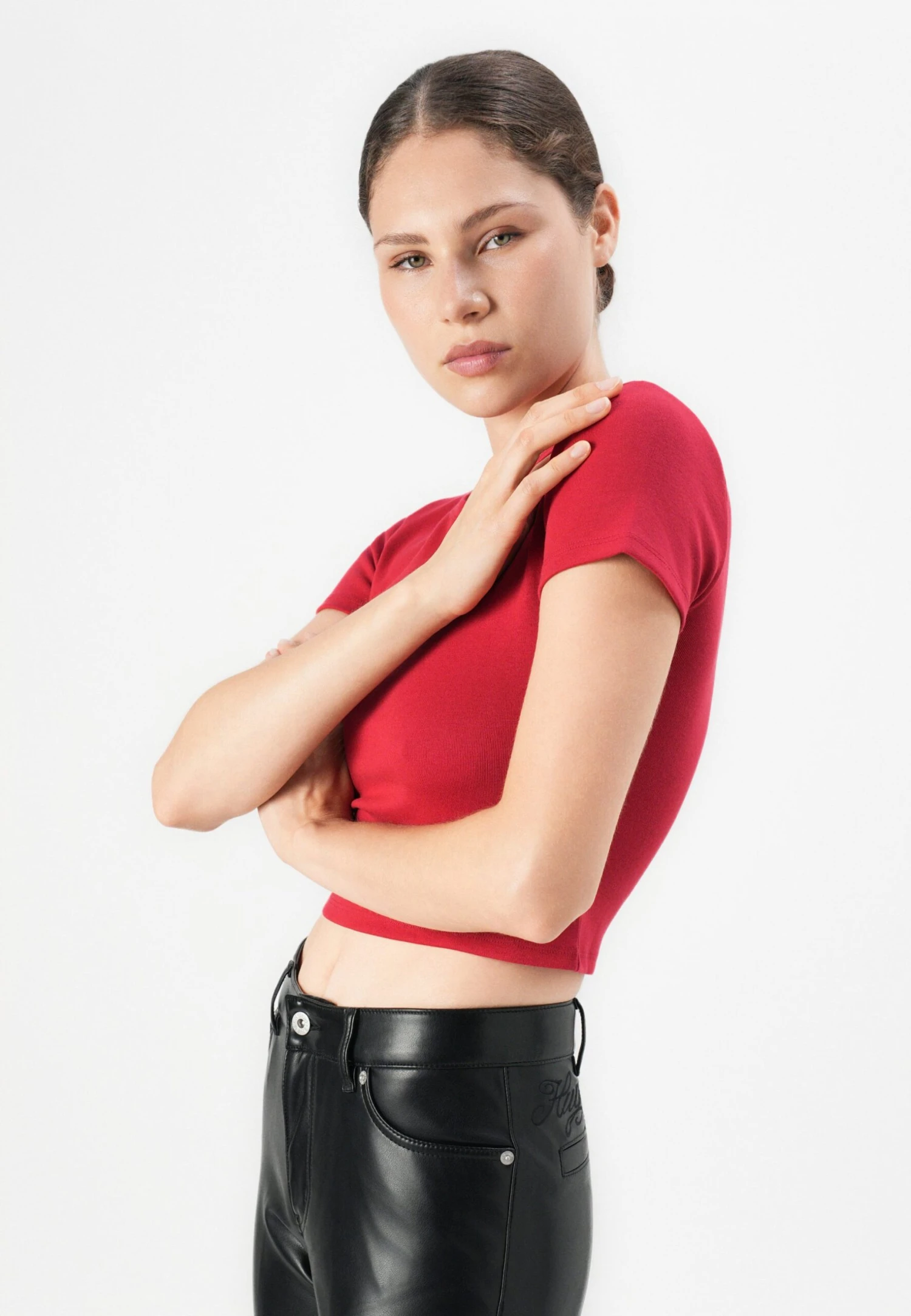 Hugo DELANOR - Basic T-shirt - Medium Red 4 Hugo DELANOR - Basic T-shirt - Medium Red - Image 4