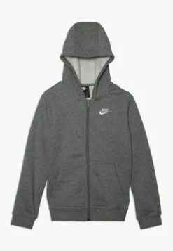 Nike Sportswear Hoodie Club Unisex - Zip-Up Sweatshirt - Carbon Heather/Smoke Grey/White