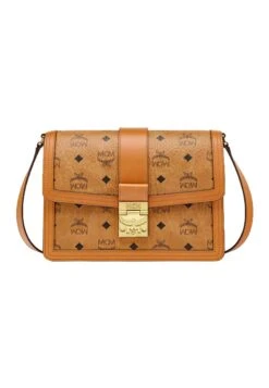 MCM IN VISETOS - Cross Body Bag - Cognac