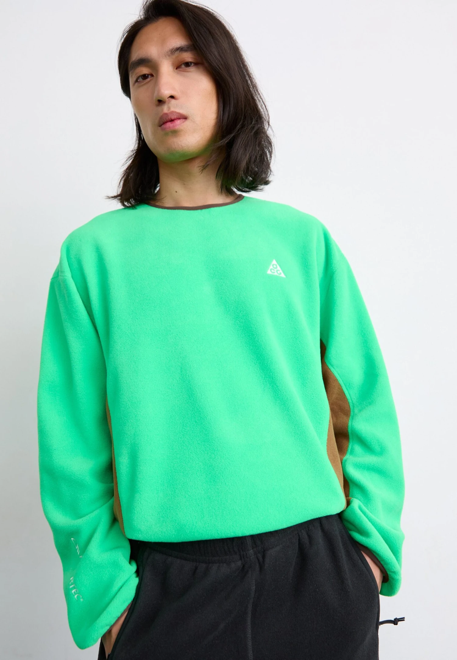 WOLF TREE CREW - Fleece Jumper - Green Shock/mosswood Brown/baroque Brown/summit White 4 WOLF TREE CREW - Fleece Jumper - Green Shock/mosswood Brown/baroque Brown/summit White - Image 4