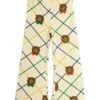 Mini Rodini BEAR CHECK FLARED TROUSERS UNISEX - Tracksuit Bottoms - Off-white