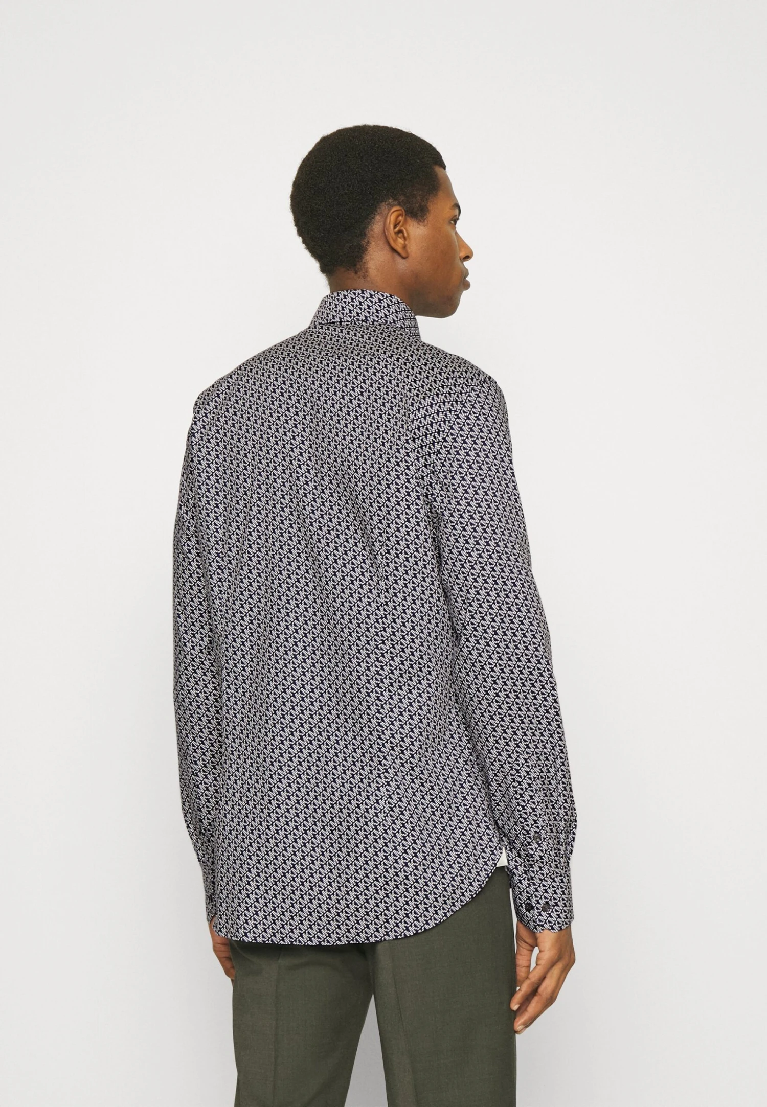 Michael Kors Diagonal Print Slim Shirt - Shirt - Blue 3 Michael Kors Diagonal Print Slim Shirt - Shirt - Blue - Image 3