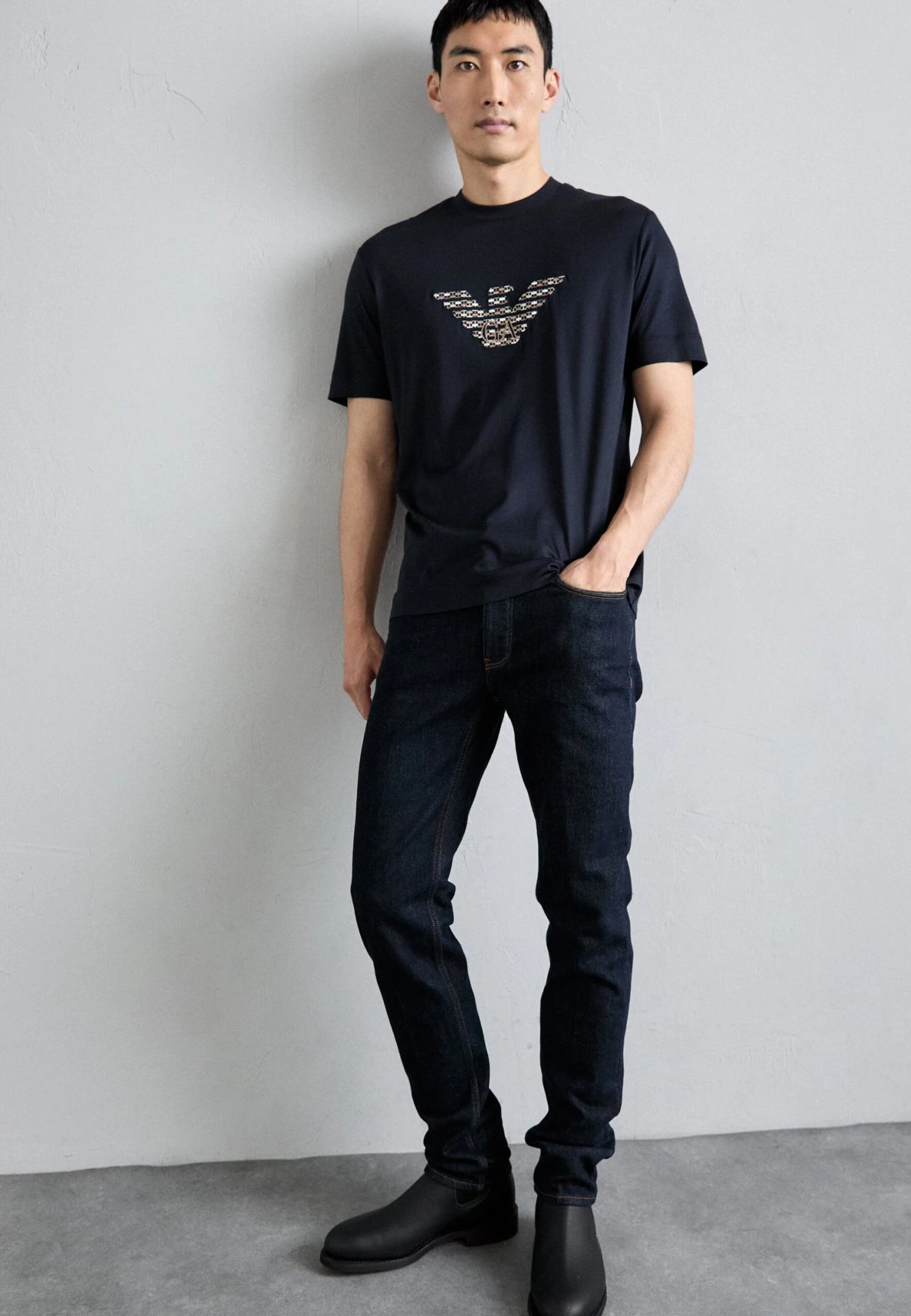 Emporio Armani POCKETS PANT - Straight Leg Jeans - Blue Denim 4 Emporio Armani POCKETS PANT - Straight Leg Jeans - Blue Denim - Image 4