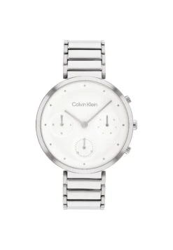 Calvin Klein Damenuhr Timeless - Chronograph Watch - Silber Weiss Silber