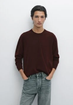 Massimo Dutti CREW NECK LONG SLEEVE - Jumper - Bordeaux -Zalando UK-Outlet b461f4a68ad64d52b1cbc1ea7ebe5fb8