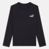 Puma LOGO LONG SLEEVE UNISEX - Long Sleeved Top - Black