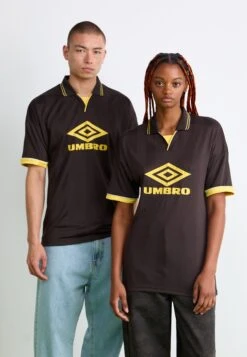 UMBRO BOXY FOOTBALL UNISEX - Polo Shirt - Ganache/cream Gold-coloured/brilliant White