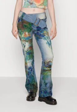 Jaded London Contrast Belt Detail Low Rise Slim Fit - Bootcut Jeans - Multi