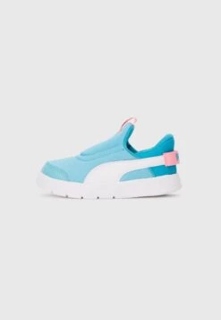 Puma COURTFLEX V3 SLIPTECH UNISEX - Road Running Shoes - Aqua/white/pinkscape
