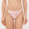Versace SWIM THONG RENEWSTYLE LIGHT UNDERWATER BAROCCO ALL OVER SAFETY PIN - Bikini Bottoms - Eggshell/dragonfruit