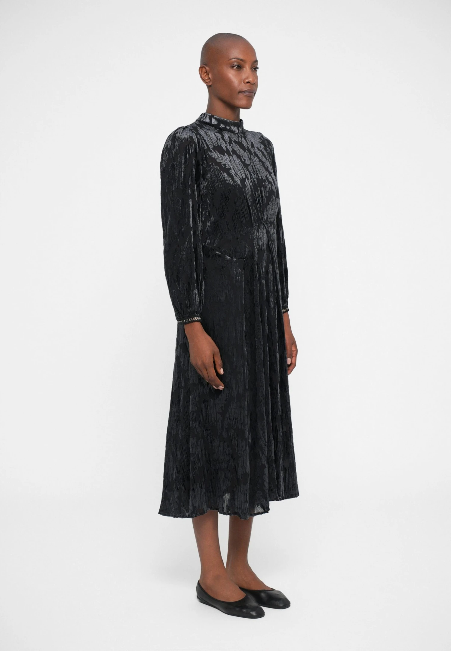 SEA REGINE BURNOUT MIDI DRESS - Day Dress - Black 4 SEA REGINE BURNOUT MIDI DRESS - Day Dress - Black - Image 4