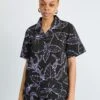 Santa Cruz MONO CABANA - Button-down Blouse - Black/lavender