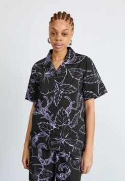 Santa Cruz MONO CABANA - Button-down Blouse - Black/lavender
