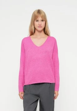 ONLY ONLRICA LIFE L/S V-NECK NOOS - Jumper - Raspberry Rose