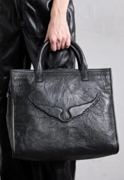 Zadig & Voltaire TOTE WINGS COW BURNISH - Tote Bag - Black