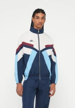 UMBRO RELAXED TRACK JACKET - Summer Jacket - Dark Navy/white Sand/vista Blue
