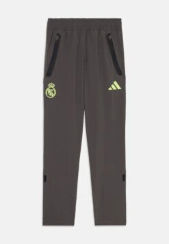 ADIDAS PERFORMANCE REAL MADRID COMPETITION TRAVEL PANT KIDS UNISEX - Tracksuit Bottoms - Utility Grey/semi Frozen Yellow