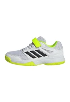 ADIDAS PERFORMANCE COURT - Volleyball Shoes - Cloud White Core Black Lucid Lemon