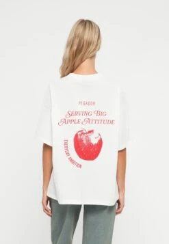 Pegador YELENE HEAVY OVERSIZED TEE - Print T-shirt - Washed Warm White