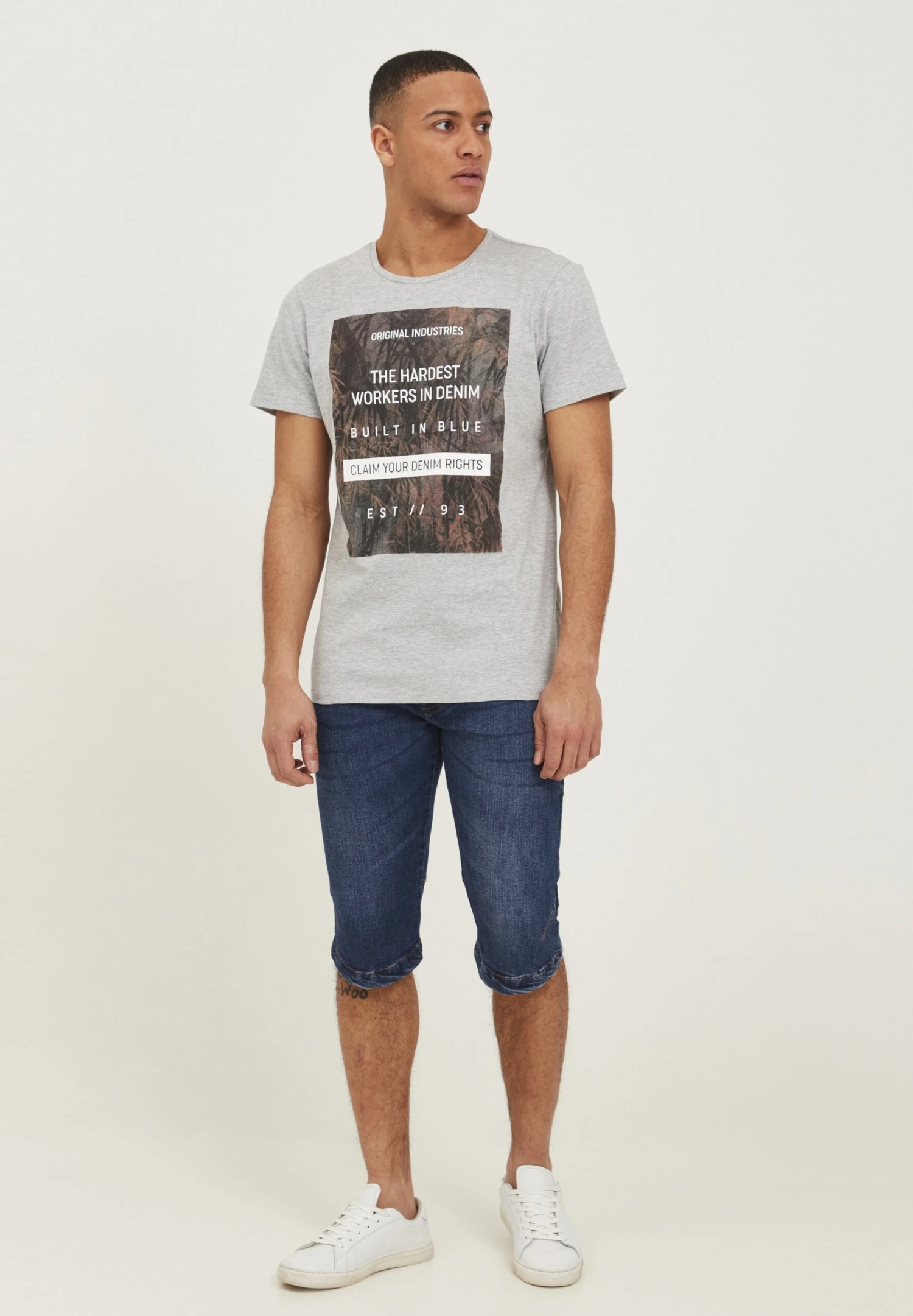 Indicode Jeans IDQUINCE - Denim Shorts - Medium Indigo 2 Indicode Jeans IDQUINCE - Denim Shorts - Medium Indigo - Image 2