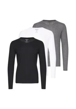 Solid SDBASIL 3 PACK - Long Sleeved Top - Blue, Black, White -Zalando UK-Outlet d045586fdbe34a8fbd5db1d923fb9106