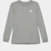 Nike Sportswear Tee Futura Unisex - Long Sleeved Top - Dark Grey Heather/White