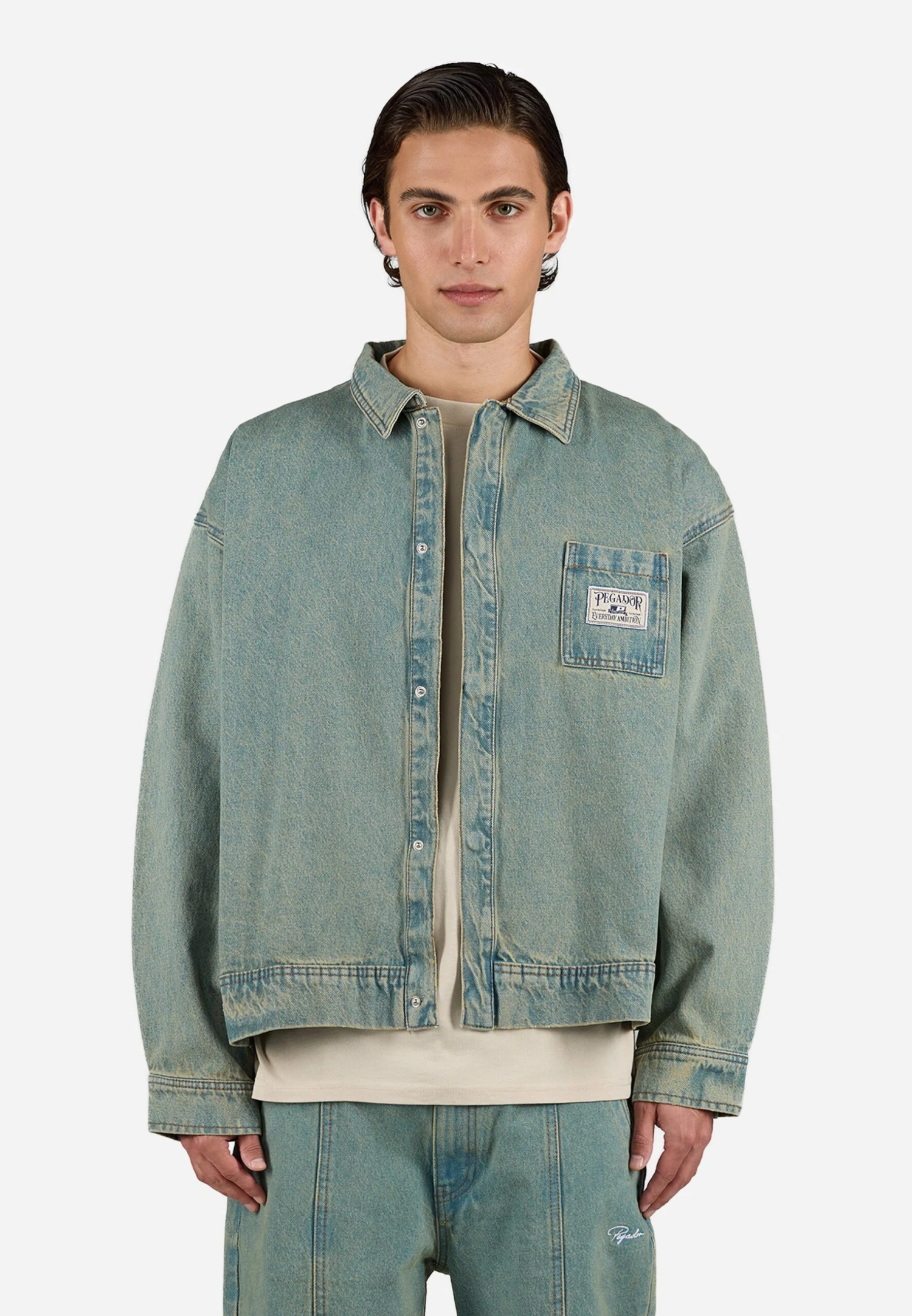 Pegador TABOR OVERSHIRT - Shirt - Washed Vintage Blue 1 Pegador TABOR OVERSHIRT - Shirt - Washed Vintage Blue