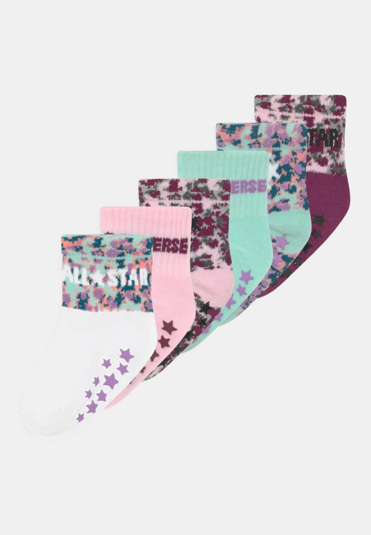 Converse Gripper Unisex 6 Pack - Socks - Pink 1 Converse Gripper Unisex 6 Pack - Socks - Pink