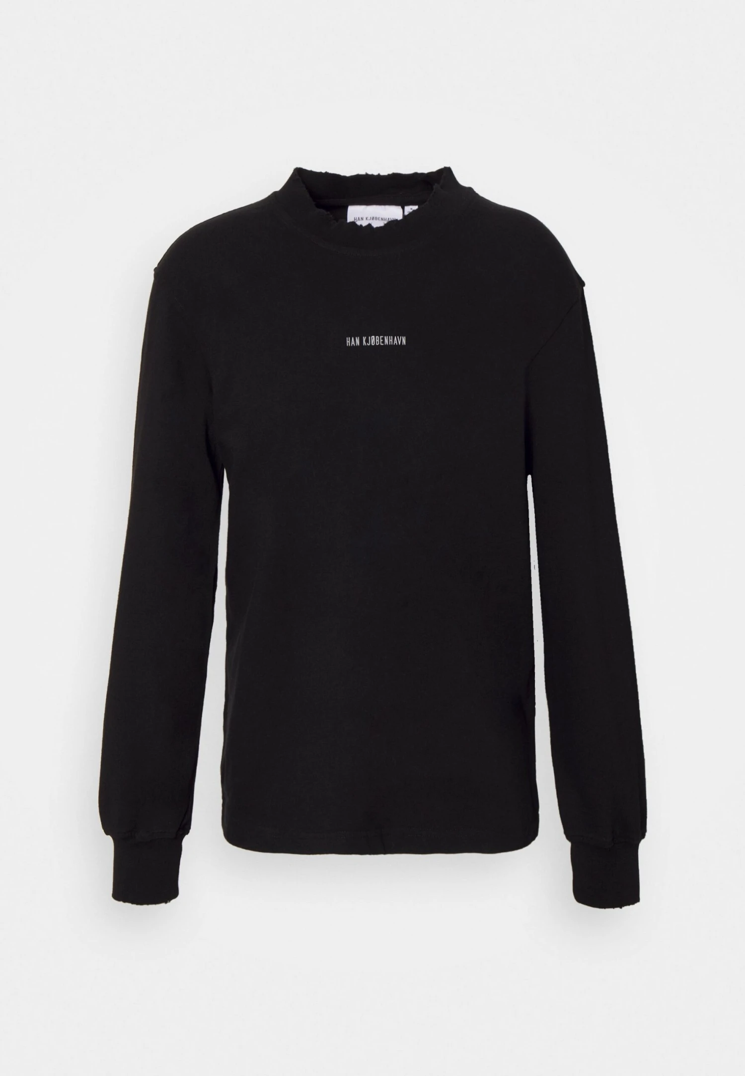 Han Kjøbenhavn Distressed Tee Long Sleeve Logo - Long Sleeved Top - Black 1 Han Kjøbenhavn Distressed Tee Long Sleeve Logo - Long Sleeved Top - Black