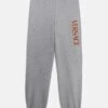 Versace LOGO KIDS PRINT UNISEX - Tracksuit Bottoms - Grey/garnet Red/spicy Honey