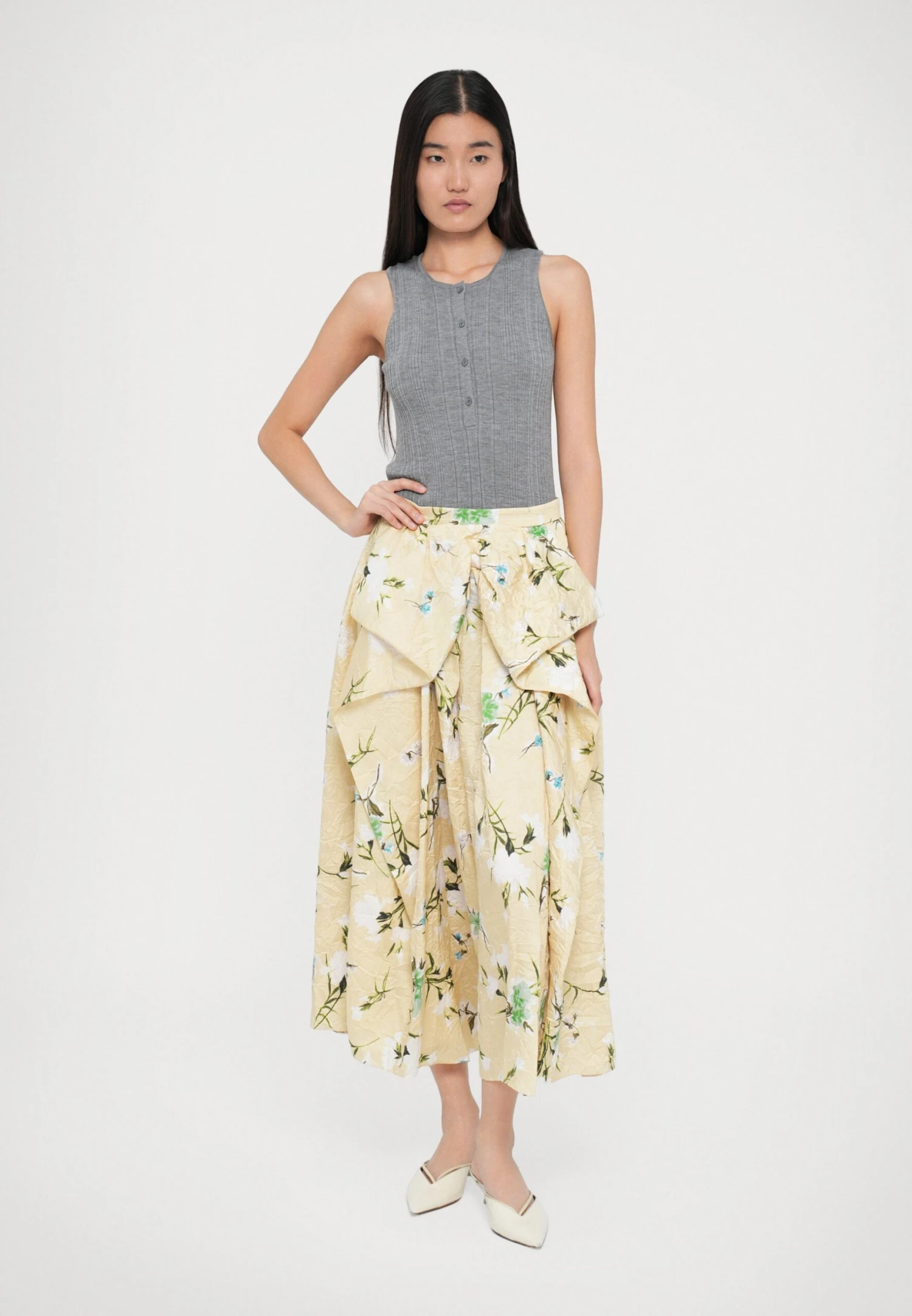 Erdem Pleated Skirt - Lemon Ice 2 Erdem Pleated Skirt - Lemon Ice - Image 2