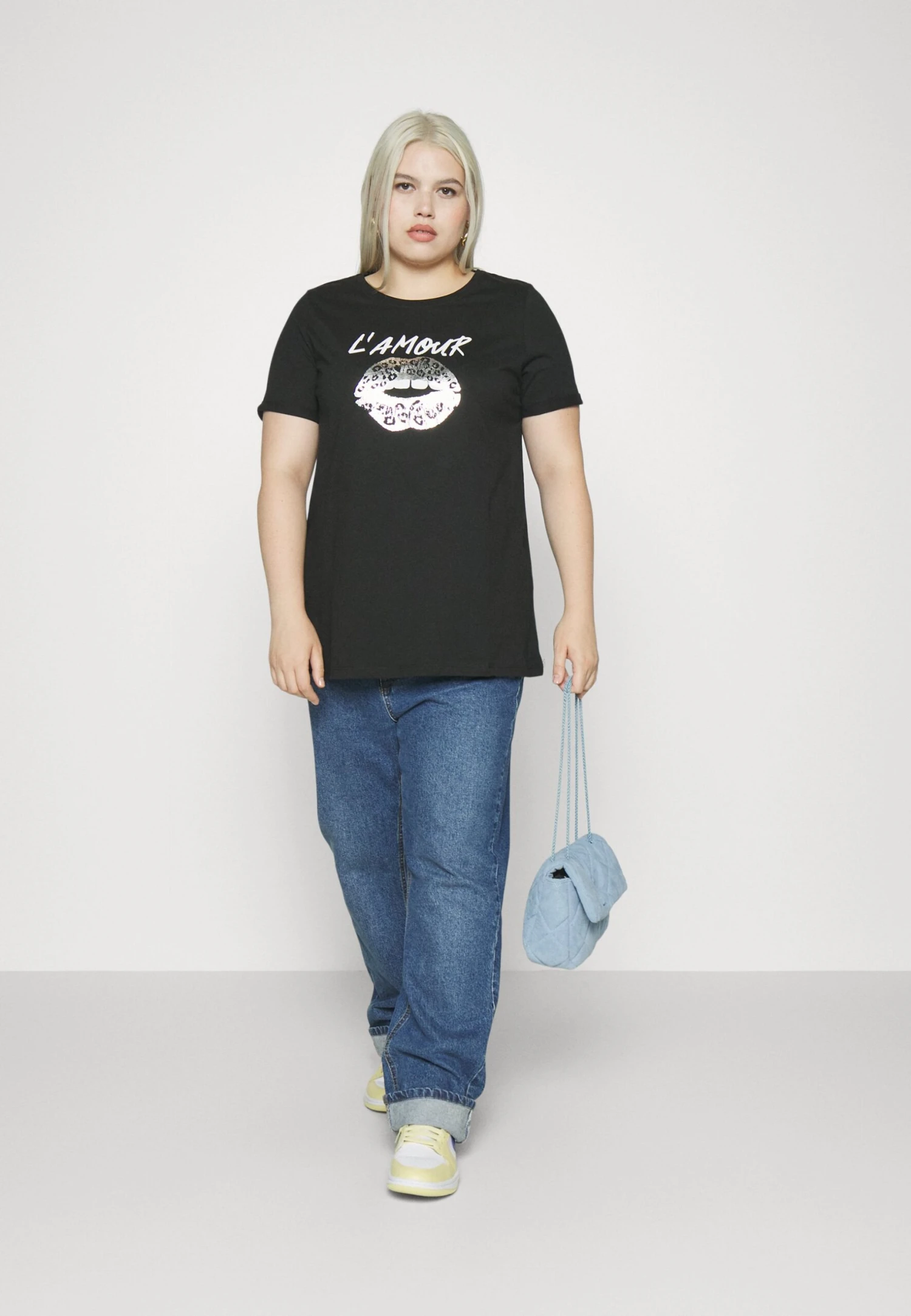 ONLY CARMAKOMA Carrilaya Life Ashape Tee - Print T-Shirt - Black/Silver 2 ONLY CARMAKOMA Carrilaya Life Ashape Tee - Print T-Shirt - Black/Silver - Image 2