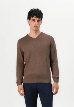 Tom Tailor BASIC V NECK - Jumper - Dark Taupe